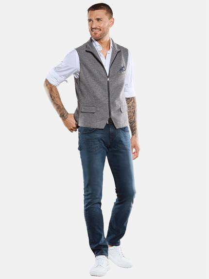 emilio adani Herren Sakko-Weste mit Zipper Grau 33312 emilio adani Herren Sakko-Weste mit Zipper Grau 33312