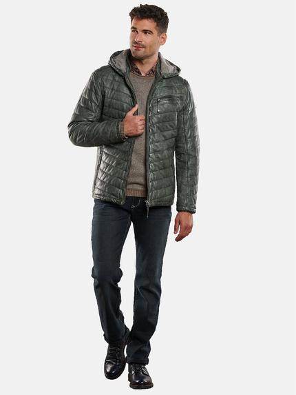 engbers Herren Lederjacke gesteppt Khaki 32253 engbers Herren Lederjacke gesteppt Khaki 32253