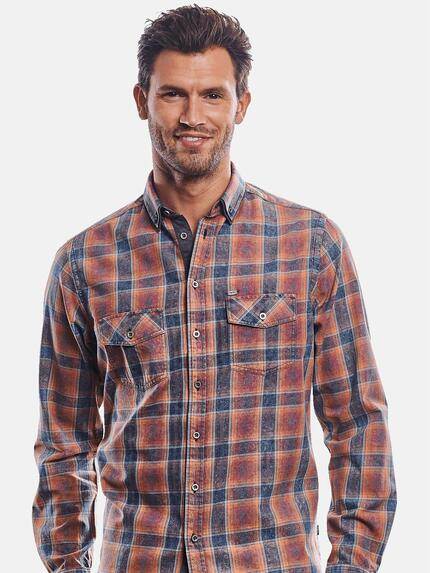 engbers Herren Speziell gewaschenes Karohemd Dunkelorange 31270 engbers Herren Speziell gewaschenes Karohemd Dunkelorange 31270