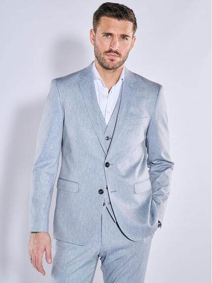 emilio adani Herren Anzug-Sakko strukturiert Blau 38446