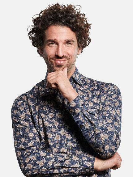 engbers Herren Langarm-Hemd mit All-Over-Print Braunbeige 32468 engbers Herren Langarm-Hemd mit All-Over-Print Braunbeige 32468