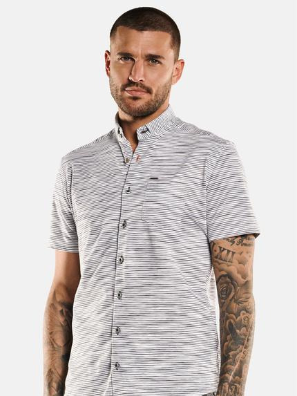 emilio adani Herren Kurzarm-Hemd gestreift Grau 33083 emilio adani Herren Kurzarm-Hemd gestreift Grau 33083