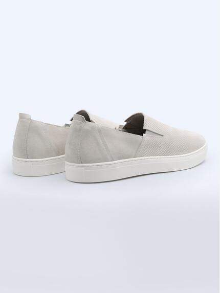 emilio adani Herren Loafer aus Veloursleder Creme 40523