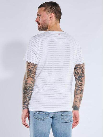 emilio adani Herren Rundhals T-Shirt Reinweiss 40462