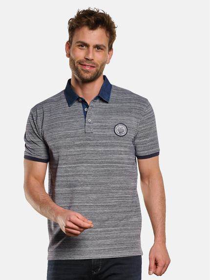 engbers Polo-Shirt gestreift Saphirblau