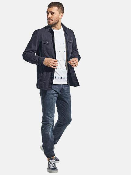 emilio adani Herren Overshirt in Canvas-Qualität Blau 31152