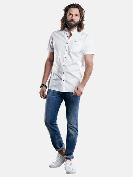 emilio adani Herren Kurzarmhemd aus Comfort-Stretch Weiß 29693 emilio adani Herren Kurzarmhemd aus Comfort-Stretch Weiß 29693