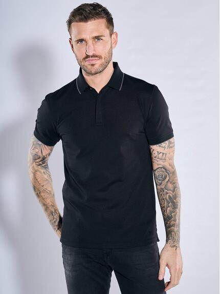 emilio adani Polo-Shirt atmungsaktiv Schwarz
