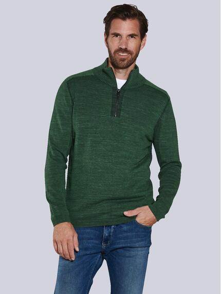 engbers Pullover mit Troyerkragen Gruen
