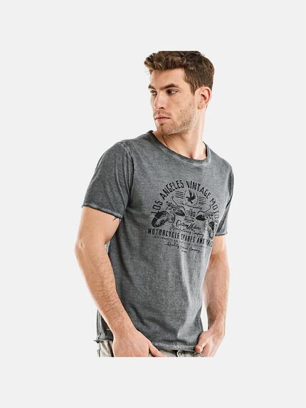 emilio adani Rundhals T-Shirt Zementgrau