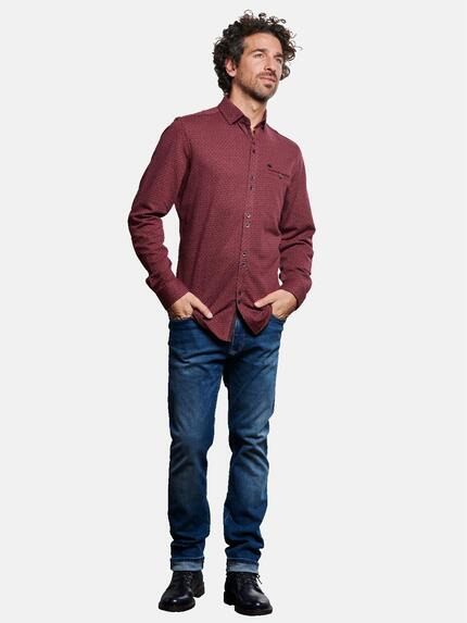 engbers Herren Langarm-Hemd gemustert Karminrot 32465 engbers Herren Langarm-Hemd gemustert Karminrot 32465