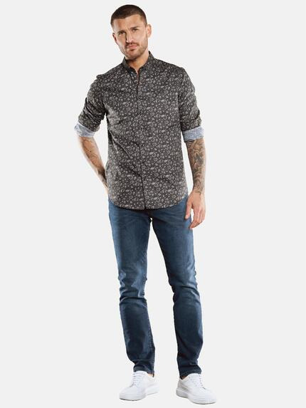 emilio adani Herren Langarm-Hemd mit All-Over-Print Sand 33343 emilio adani Herren Langarm-Hemd mit All-Over-Print Sand 33343