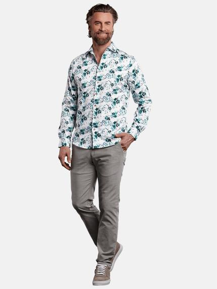ENGBERS GERMANY Herren Langarmhemd mit modischem All-Over Druck Petrolgruen 29785 ENGBERS GERMANY Herren Langarmhemd mit modischem All-Over Druck Petrolgruen 29785