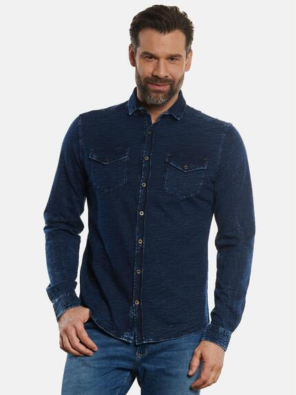 engbers Hemd uni Indigoblau
