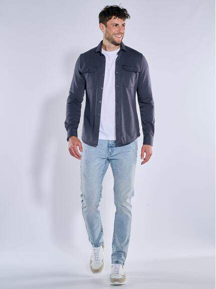 emilio adani Herren Overshirt uni Blau 39207