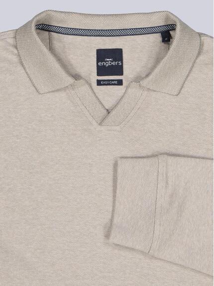 engbers Herren Polo-Shirt Langarm Braunbeige 39559
