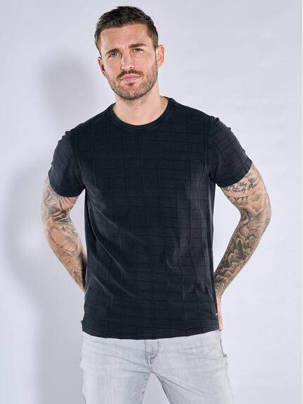 emilio adani Herren T-Shirt strukturiert Schwarz 38435
