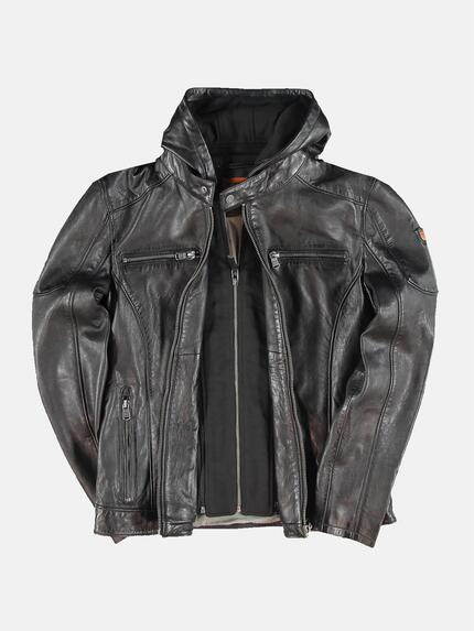 emilio adani Lederjacke Schwarz