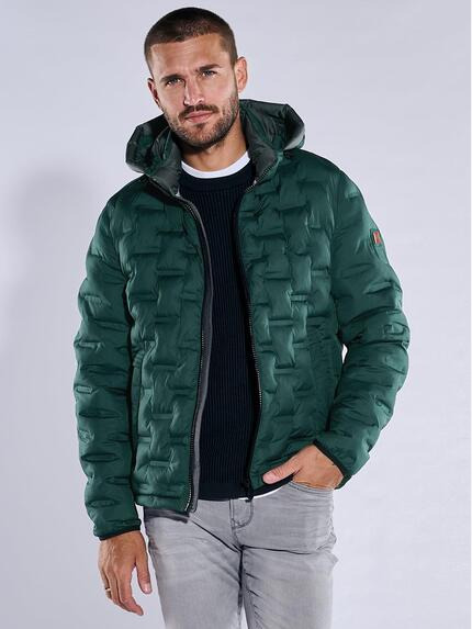 emilio adani Steppjacke mit abnehmbarer Kapuze Dunkelgruen