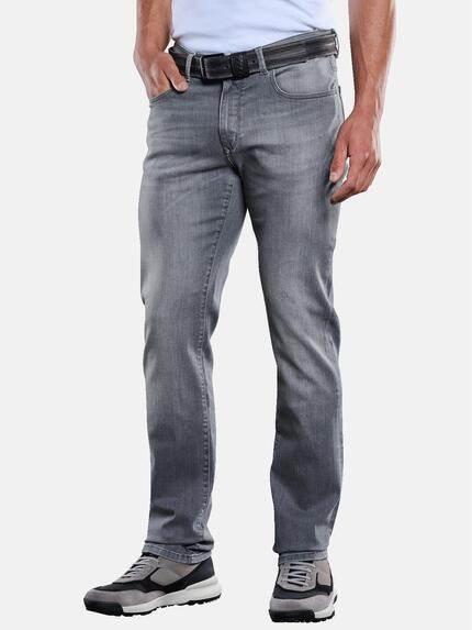 engbers Jeans Slim Fit Super-Stretch Silbergrau
