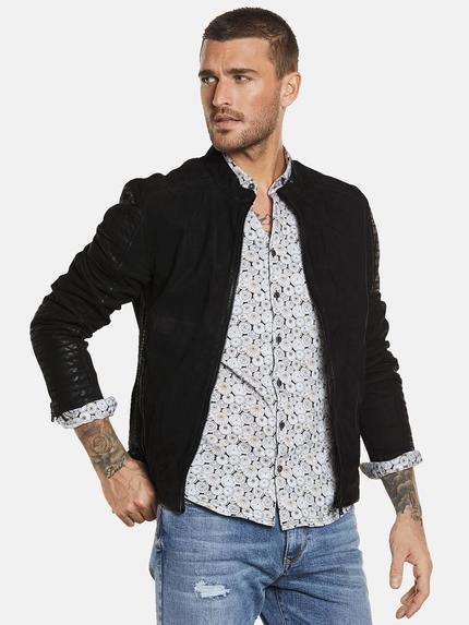 emilio adani Lederjacke mit Steppung Schwarz
