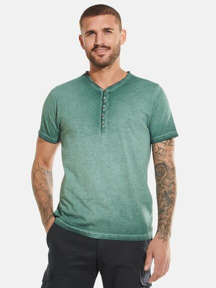 emilio adani Henley-Shirt mit Farbeffekt Gruen