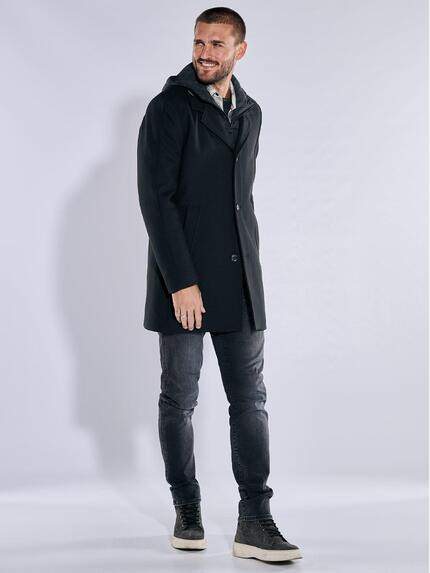 emilio adani Herren Mantel mit einem abnehmbaren Inlet Schwarz 37576 emilio adani Herren Mantel mit einem abnehmbaren Inlet Schwarz 37576