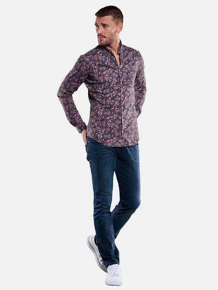 emilio adani Herren Langarm-Hemd mit All-Over-Print Rot 33346 emilio adani Herren Langarm-Hemd mit All-Over-Print Rot 33346