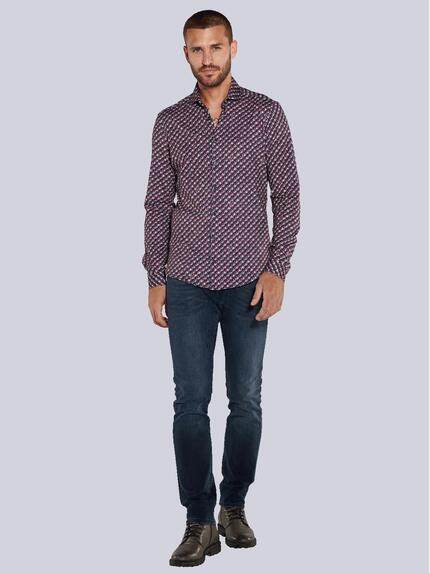 emilio adani Herren Langarm-Hemd slim fit Violett 36026 emilio adani Herren Langarm-Hemd slim fit Violett 36026