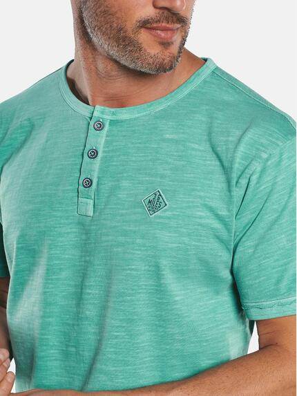 engbers Herren T-Shirt mit Knopfleiste und Kontrastdetails Grün 29800 engbers Herren T-Shirt mit Knopfleiste und Kontrastdetails Grün 29800