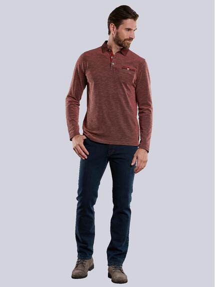 engbers Herren Langarm-Shirt mit Polo-Kragen Feuerrot 34178 engbers Herren Langarm-Shirt mit Polo-Kragen Feuerrot 34178