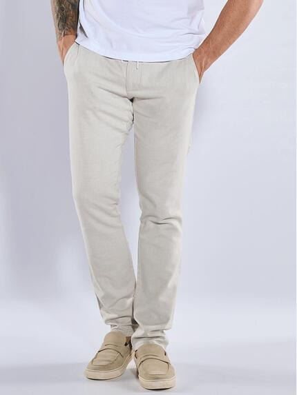 emilio adani Chino mit Tunnelzug Naturweiss