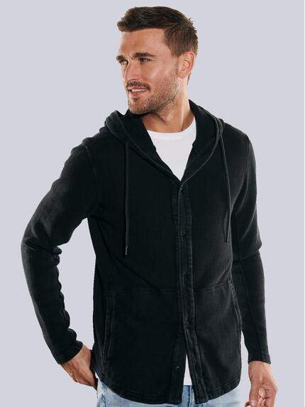emilio adani Herren Sweatjacke mit Kapuze Schwarz 35237 emilio adani Herren Sweatjacke mit Kapuze Schwarz 35237