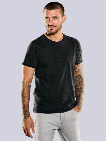 emilio adani T-Shirt uni Schwarz