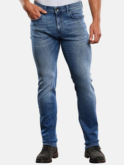 engbers Super-Stretch-Jeans slim fit Taubenblau