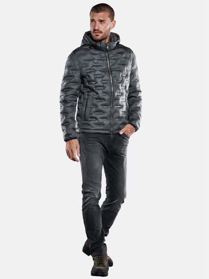 emilio adani Herren Steppjacke mit Kapuze Grau 33284 emilio adani Herren Steppjacke mit Kapuze Grau 33284