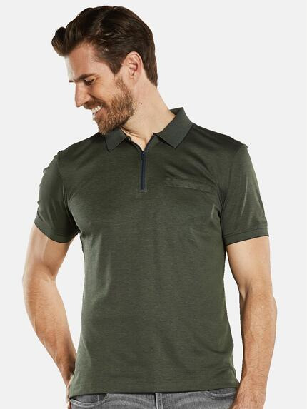 ENGBERS GERMANY Herren Poloshirt mit Reißverschluss Khaki 34825 ENGBERS GERMANY Herren Poloshirt mit Reißverschluss Khaki 34825