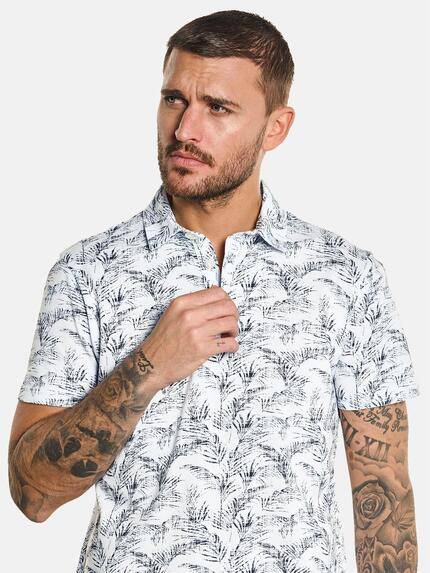 emilio adani Herren Polo-Shirt gemustert Weiß 32682 emilio adani Herren Polo-Shirt gemustert Weiß 32682