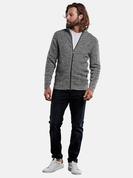 emilio adani Herren kuschelige Strickjacke aus mouliniertem Garn Grau 28943 emilio adani Herren kuschelige Strickjacke aus mouliniertem Garn Grau 28943