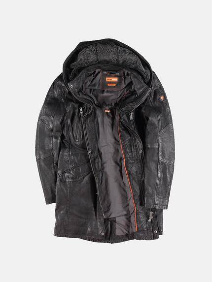 emilio adani Herren Lederjacke im Parkastyle Schwarz 30209 emilio adani Herren Lederjacke im Parkastyle Schwarz 30209