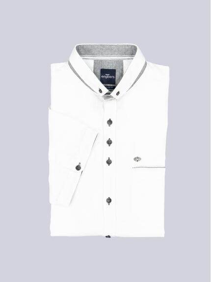 engbers Herren Kurzarm-Hemd mit Leinenanteil Reinweiss 38375 engbers Herren Kurzarm-Hemd mit Leinenanteil Reinweiss 38375