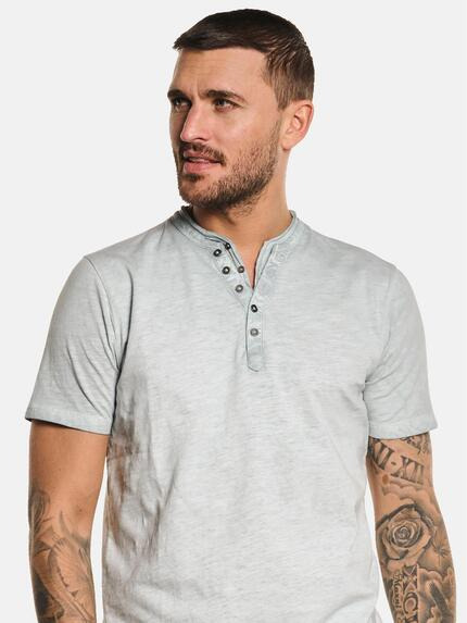 emilio adani Herren Henley T-Shirt Grau 33021