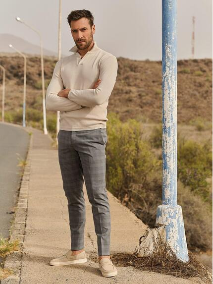 emilio adani Herren Pullover mit Polo-Kragen Weiß 36701 emilio adani Herren Pullover mit Polo-Kragen Weiß 36701