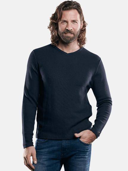 emilio adani lässiger Allround-Pullover Marineblau