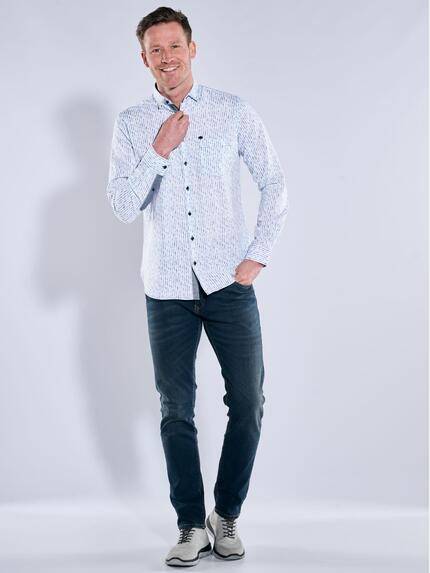 engbers Herren Langarm-Hemd gemustert Mittelblau 38773 engbers Herren Langarm-Hemd gemustert Mittelblau 38773