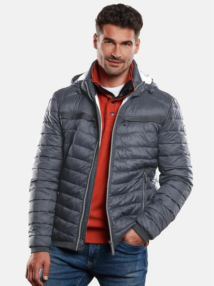 engbers Steppjacke mit abnehmbarer Kapuze Granitgrau