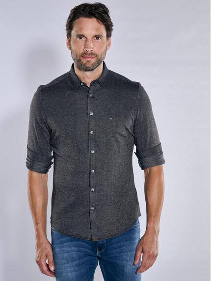 engbers Langarm-Hemd slim fit Schwarz