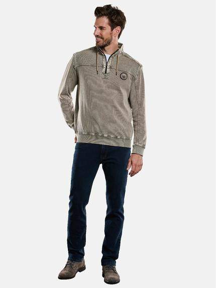 engbers Herren Sweatshirt mit Stehkragen Braunbeige 33763 engbers Herren Sweatshirt mit Stehkragen Braunbeige 33763
