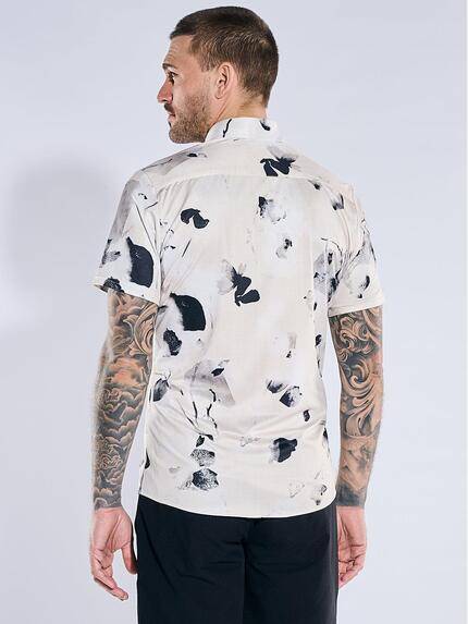 emilio adani Herren Jersey-Kurzarmhemd mit Print Beige 40731 emilio adani Herren Jersey-Kurzarmhemd mit Print Beige 40731