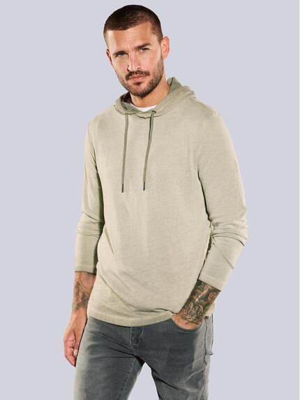 emilio adani Langarm-Shirt uni Braunbeige